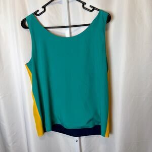 Colorblock Reversible Tank Top M 4-Way Wear Y2K Colorful Red Yellow Blue Green
